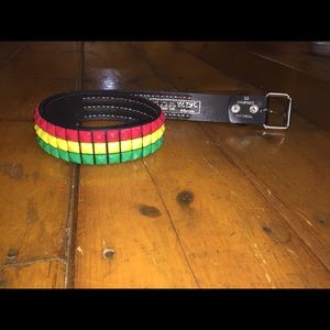 Rasta studded belt